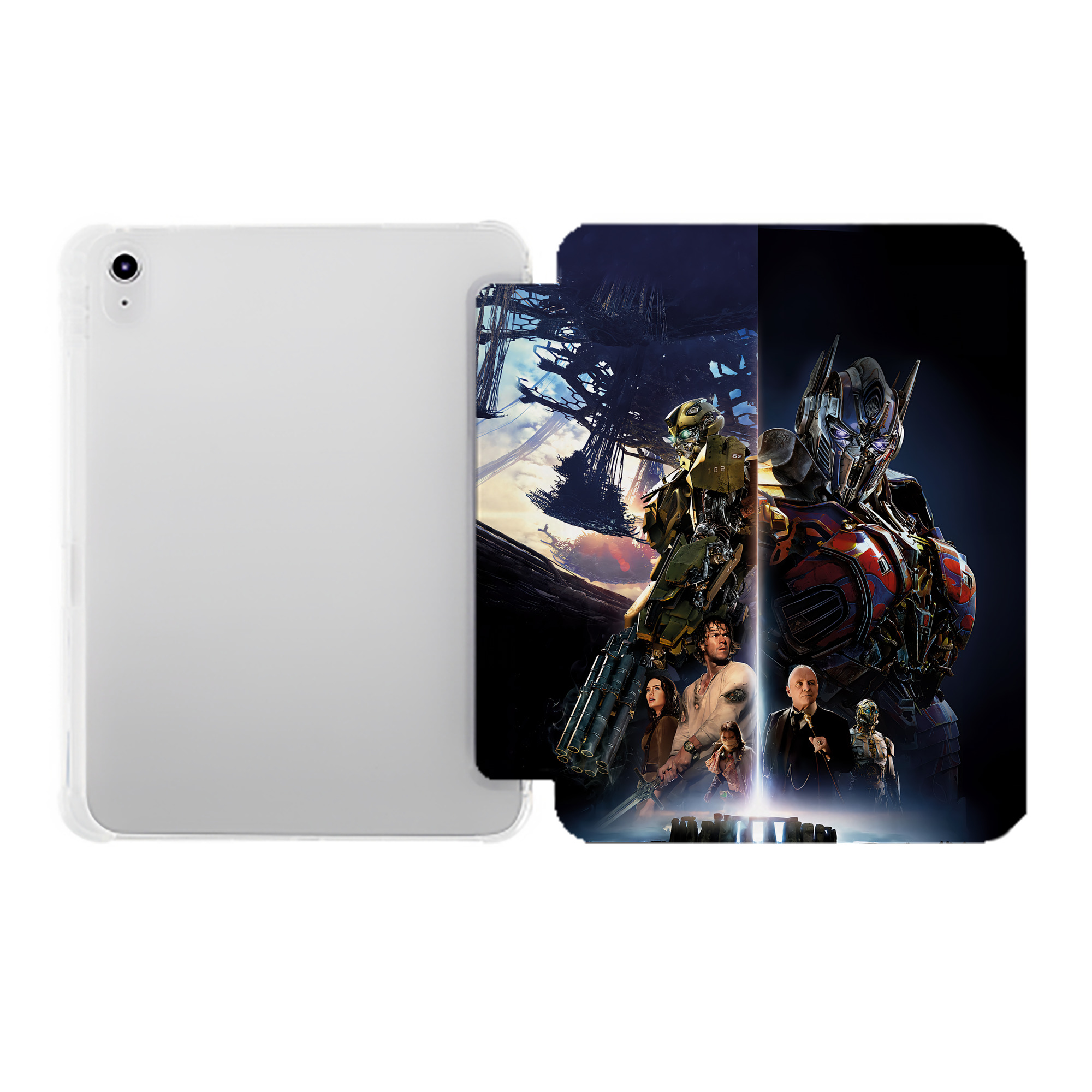（画像用） Transformers トランスフォーマー IPad ケース ペン収納付き 三つ折りスタンド PUレザー×シリコン 対応機種9.5/10.5/10.9インチ